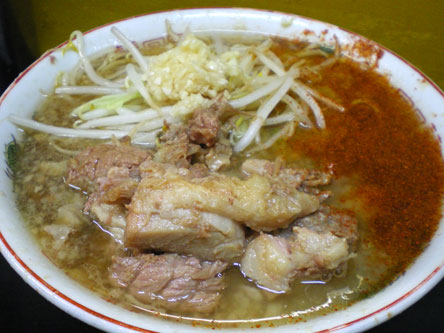 高田馬場二郎麺半分ニンニクカラメ唐辛子083007